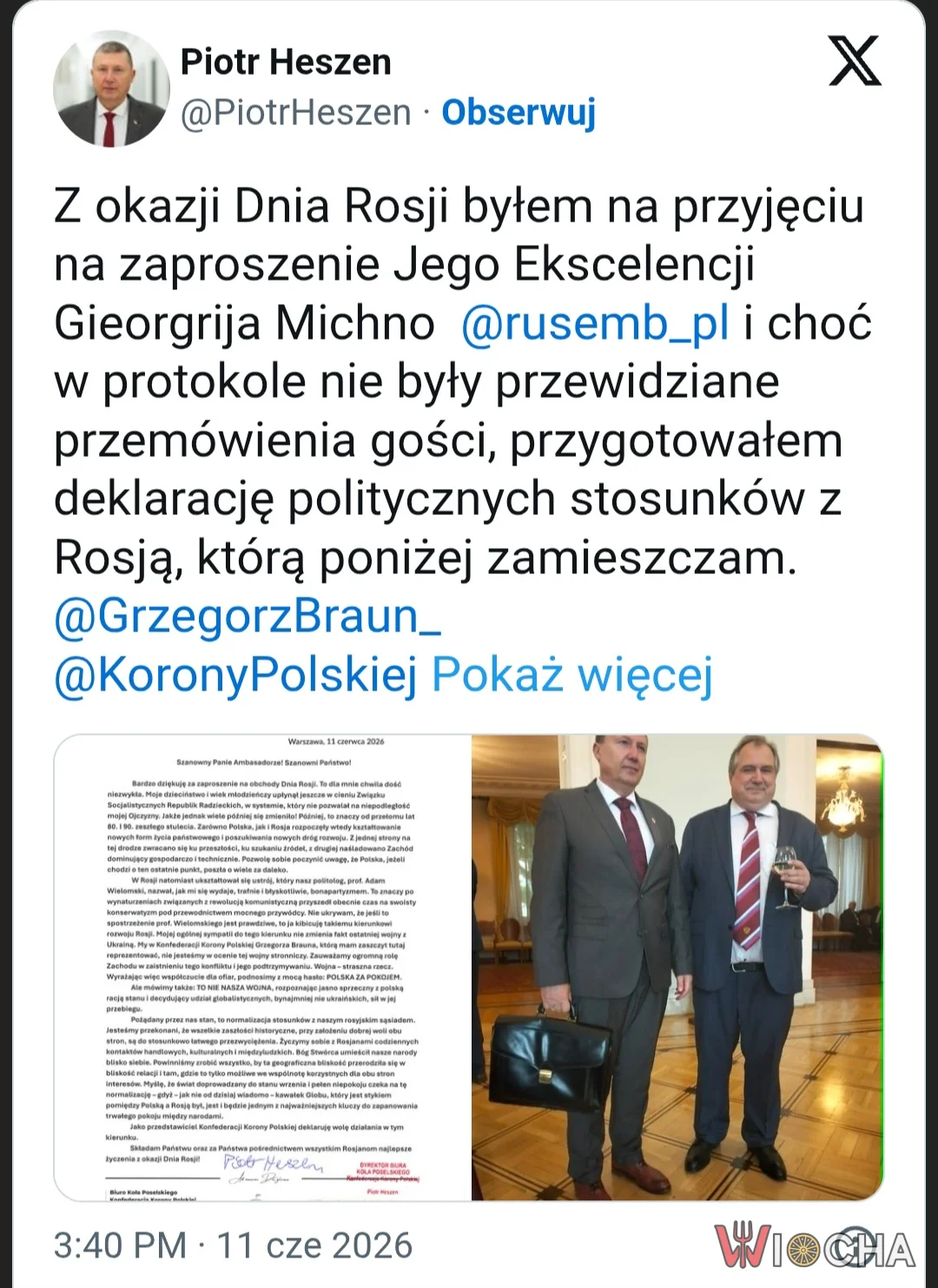 Z tej okazji powinien być wydalony z kraju