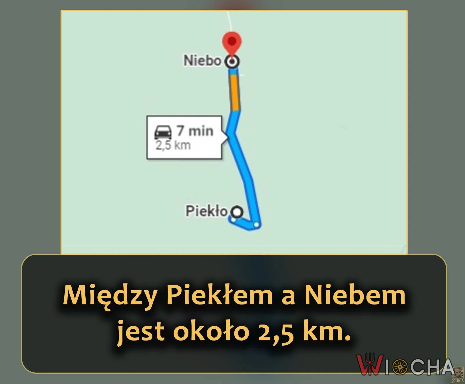 Między Piekłem a Niebem jest ok. 2,5 km