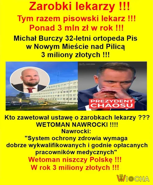 Trzeba nagłaśniać wszystkich pisowskich lekarzy, z takimi zarobkami.