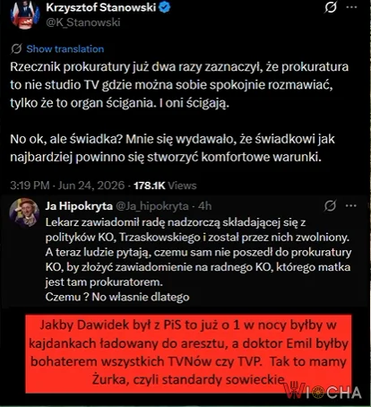 Czy świadek w tak ważnej sprawie nie powinien być chroniony, żeby mógł zeznawać? Tymczasem jest ścigany przez telewizje reżimową, prokuraturę, premiera . Grożą mu więzieniem. Czy ten układ pojebało