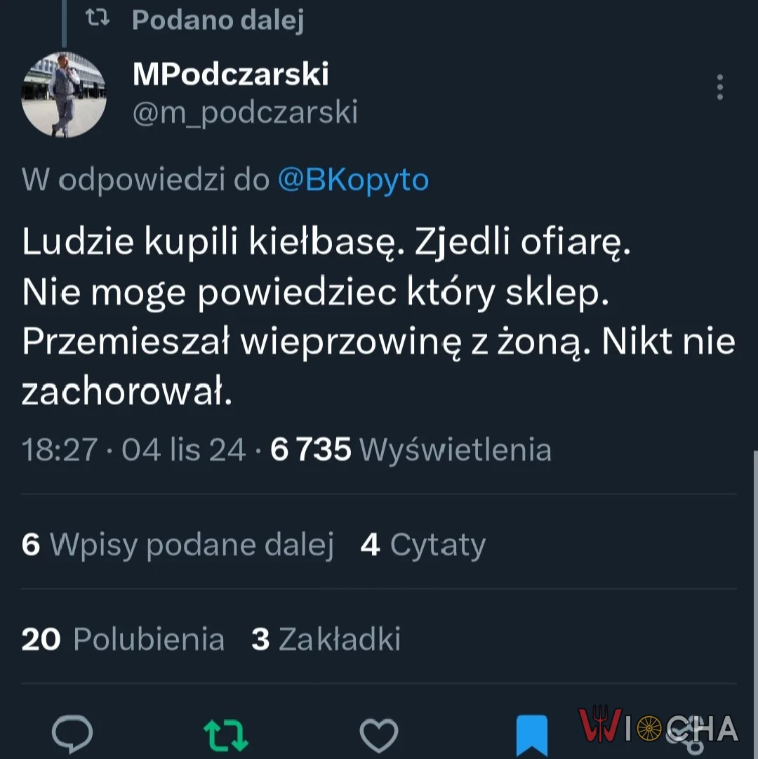 Przemieszał wieprzowinę z żoną
