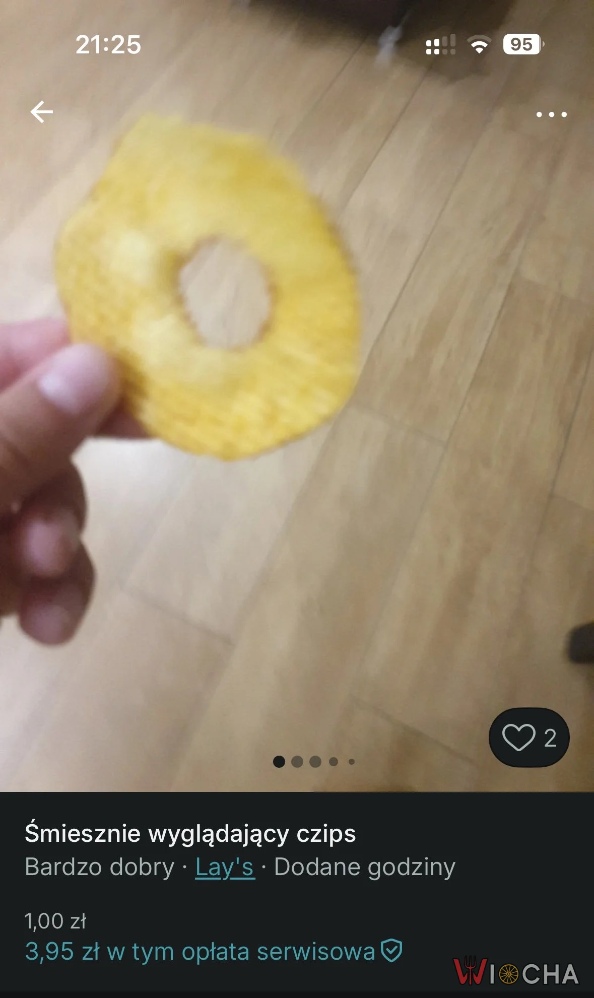 Śmiesznie wyglądający chips
