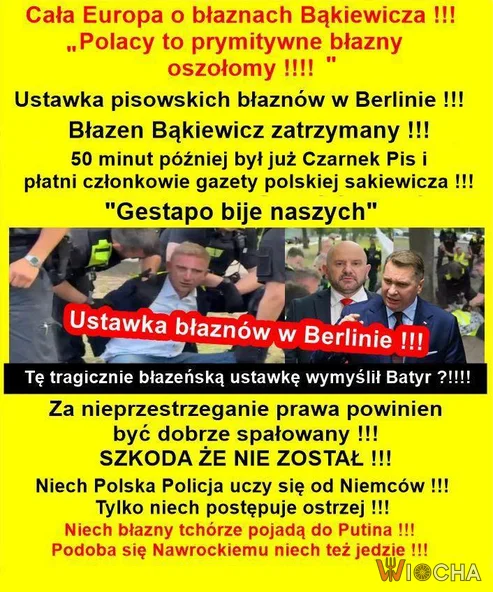 Błazen Bąkiewicz zatrzymany !!!