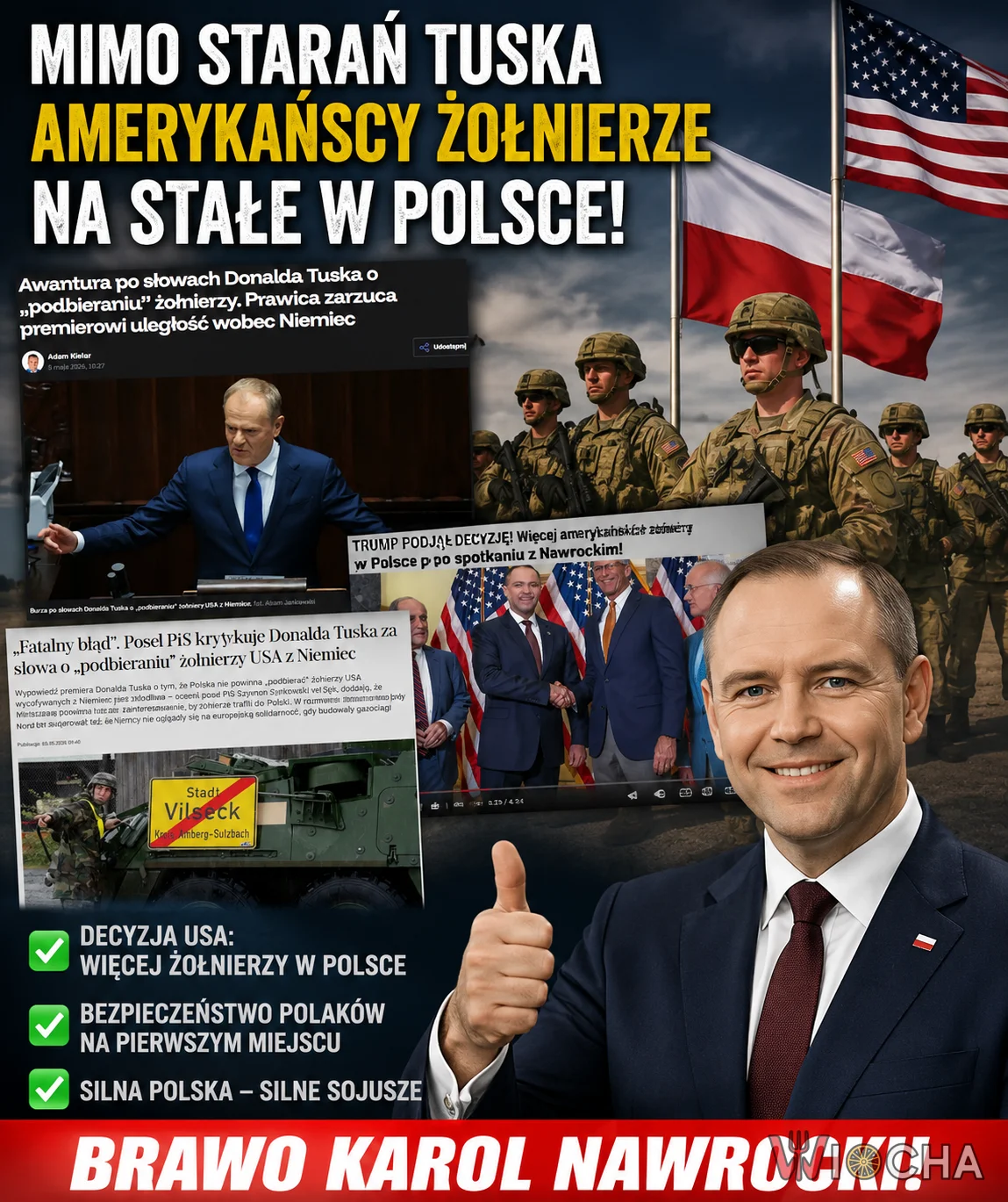 Pomimo usilnych działań  Tuska amerykańscy żołnierze na stałe w POlsce . BRAWO KAROL NAWROCKI!!!