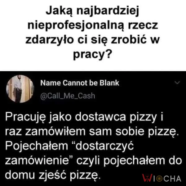 Pojechałem do domu zjeść pizzę