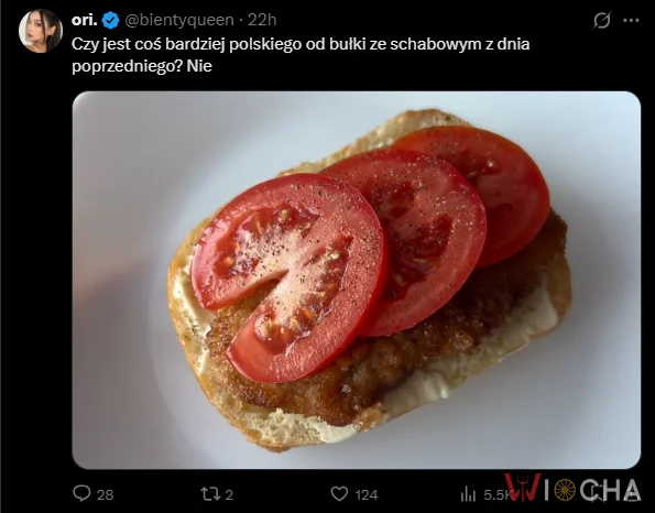 Polska kanapka z kotletem i pomidorem