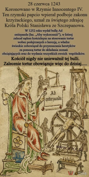 Tortury na przesłuchaniu ? Papizm mówi "Lubię to" !