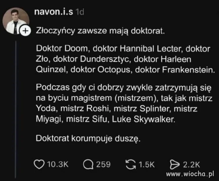 Złoczyńcy mają doktorat