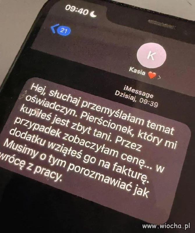 Pierścionek jest zbyt tani