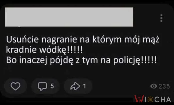 Zgłosi na policję, że mąż ukradł