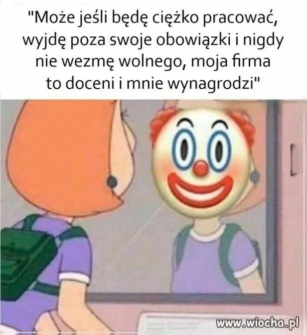 Pracowity clown z nadzieją na premię