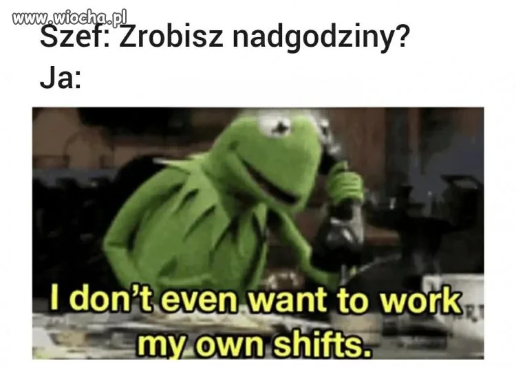 Mi się nawet na te 8 godzin nie chce przychodzić