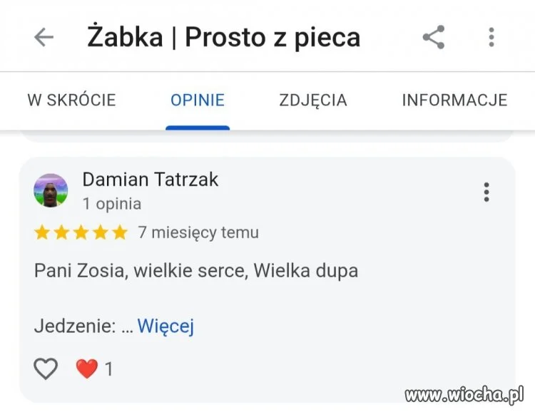 Opinia z jednej z Żabek w Gdańsku