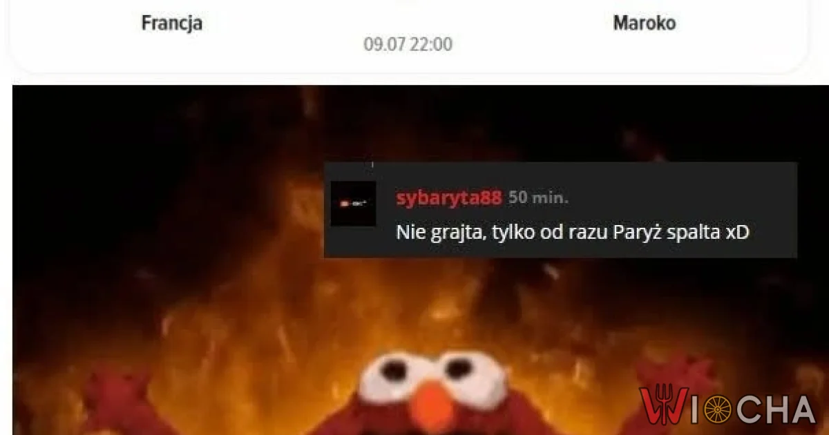 Wieża Eiffla skąpana w łunie pożarów musi robić wrażenie