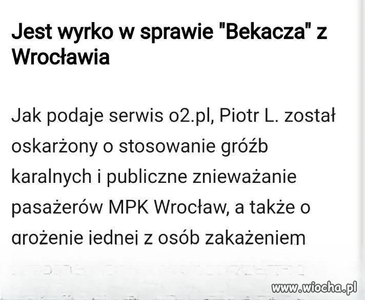 Jest wyrko w sprawie "Bekacza" z Gdańska