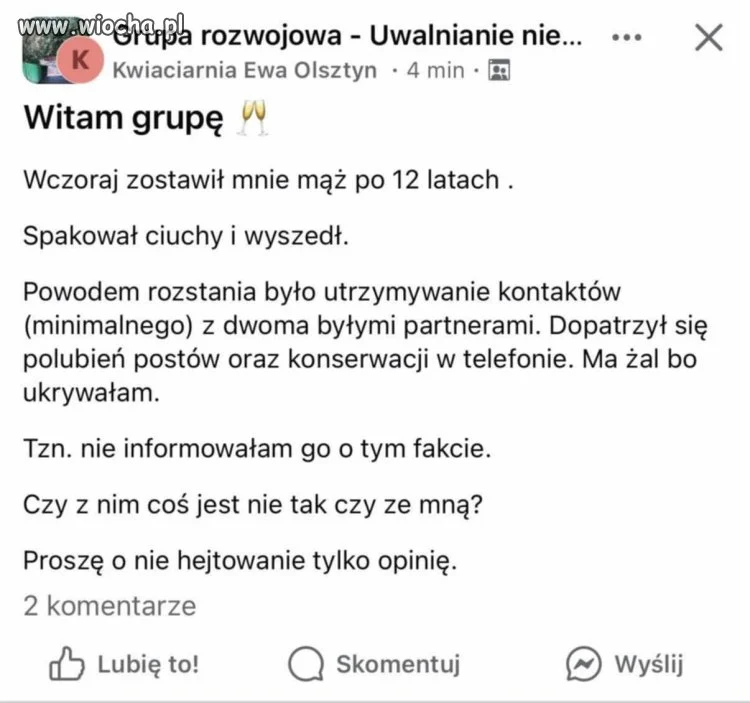 Też utrzymujecie "minimalny kontakt z byłymi dwoma partnerami"?