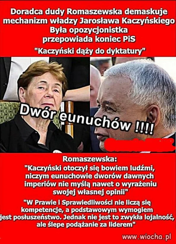 Romaszewska Pis o pisowcach jako dworze eunuchów !!!🤣