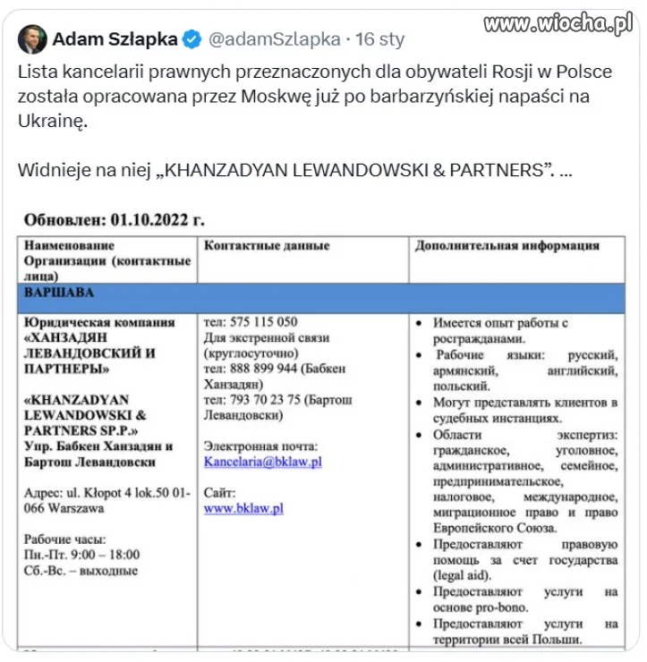 Jak ci ruscy to wymyślili? Żeby pana mecenasa od Ziobry dać na swoją listę? 