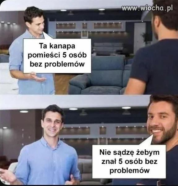 Kanapa musi pomieścić