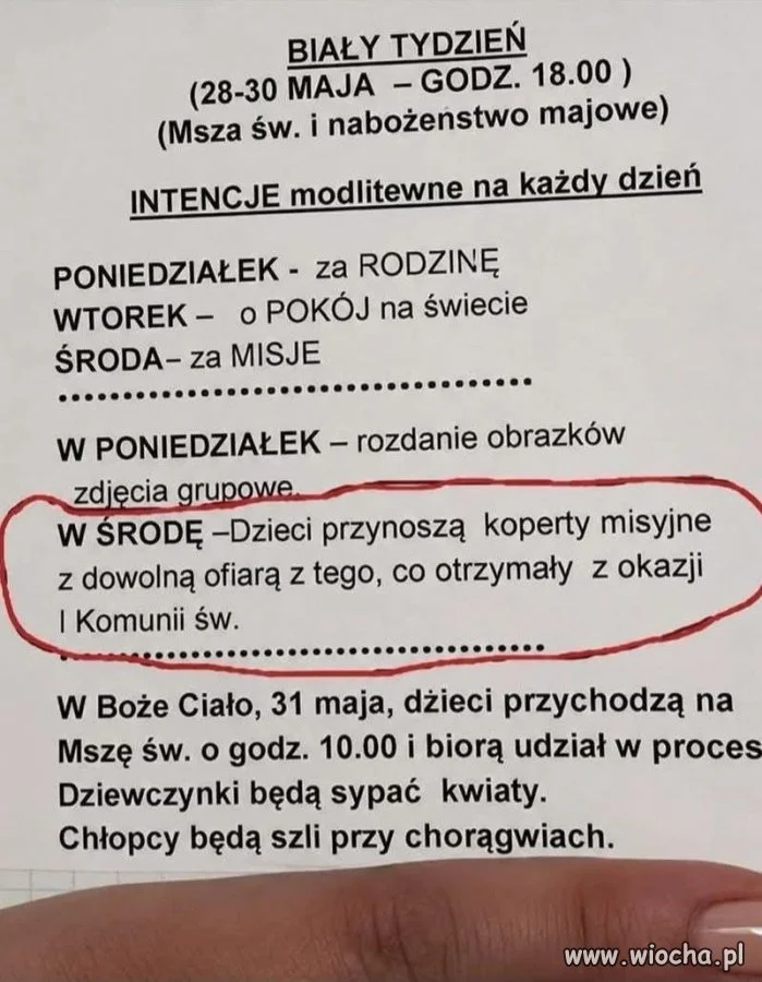 Jaka ofiara będzie odpowiednia, by potem ksiądz z ambony nie mówił, że mało daliśmy?!