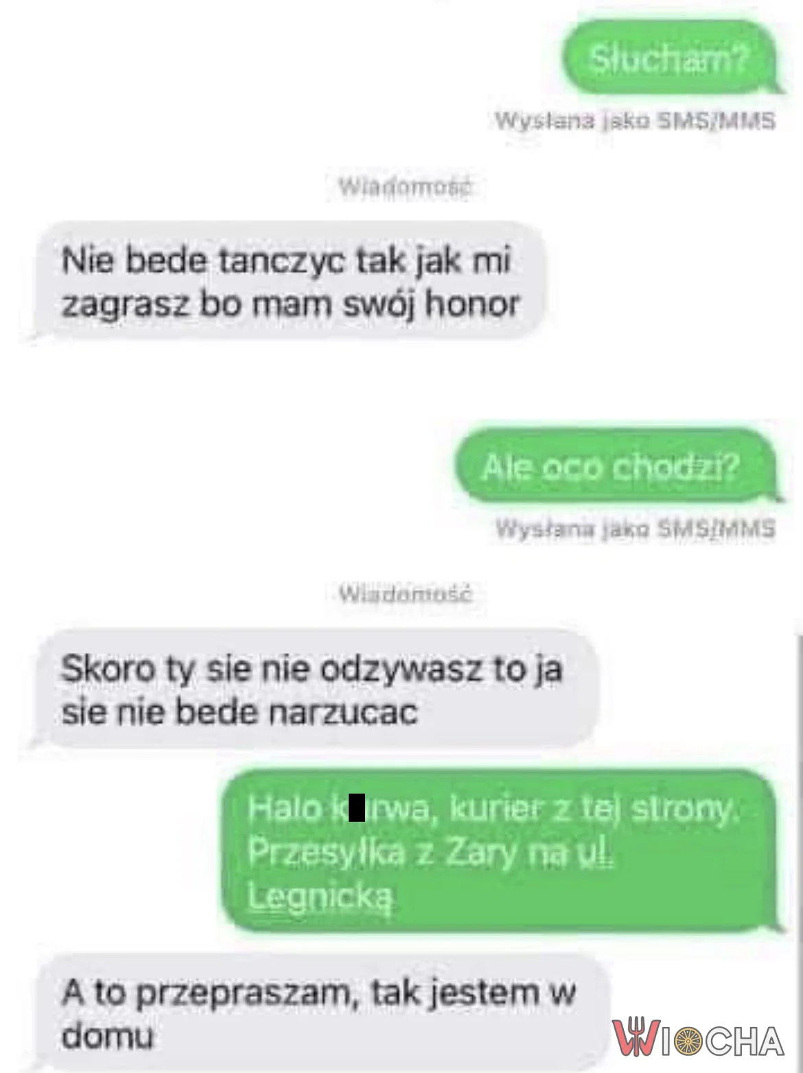 Halo tu kurier z paczką z Zary
