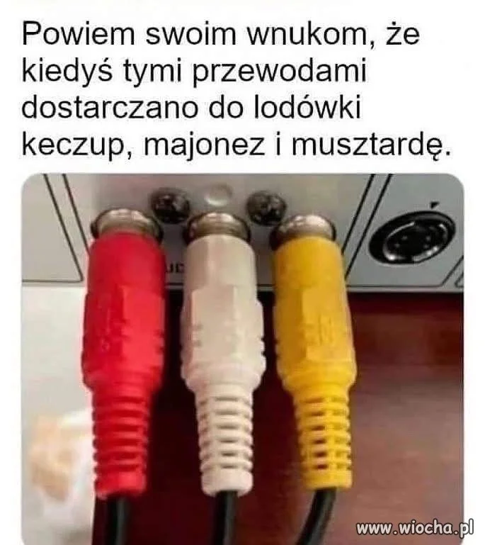 Tymi kablami dostarczano do lodówki keczup, majonez i musztardę