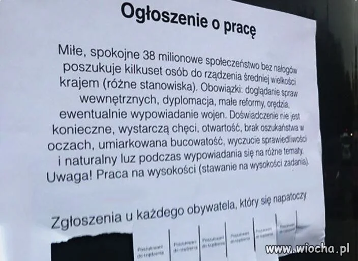 Ogłoszenie o pracę