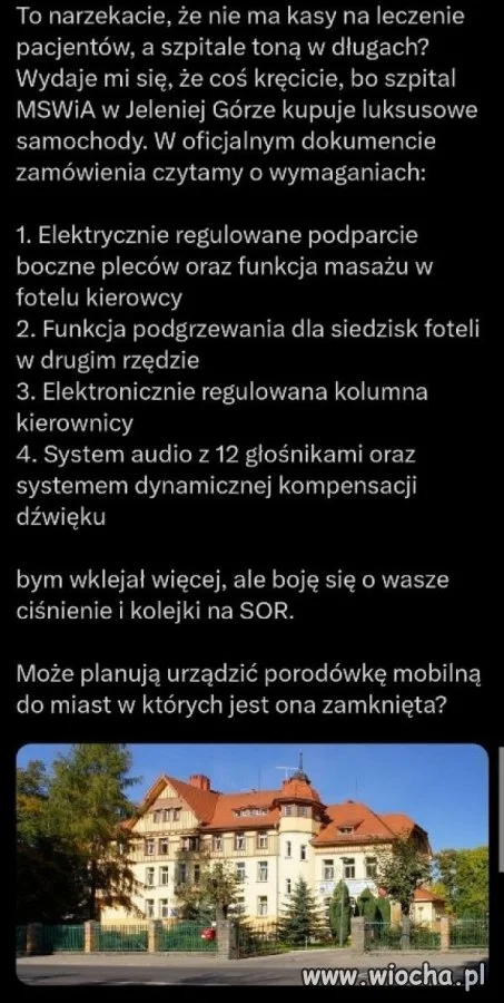 Szpital MSWiA w Jeleniej Górze kupuje samochody...