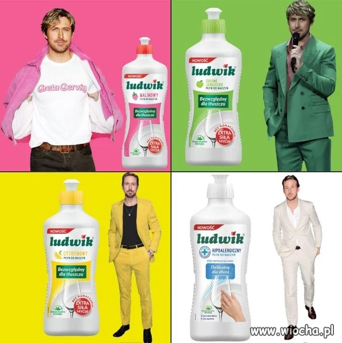Ryan Gosling przebrany za płyn do naczyń