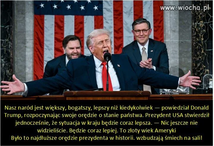 Donald Trump w orędziu o stanie państwa.