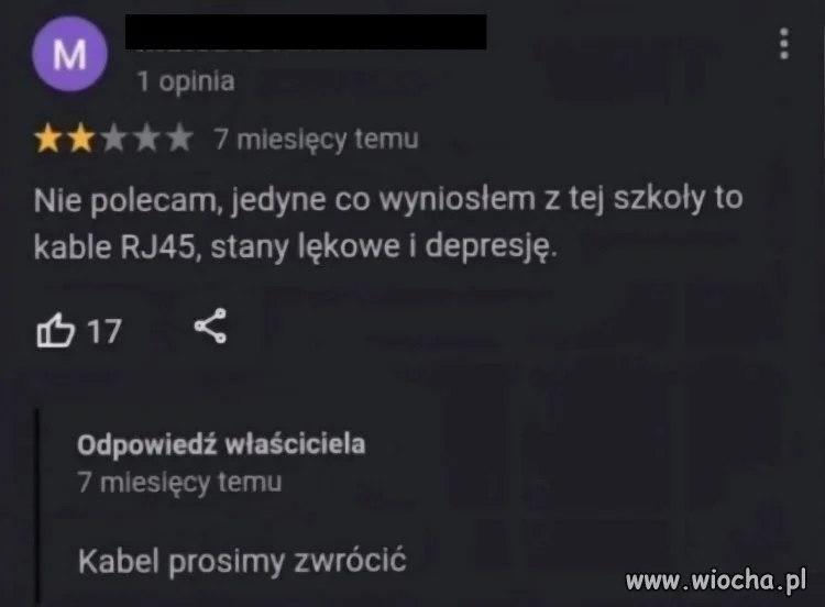 Kabel prosimy zwrócić