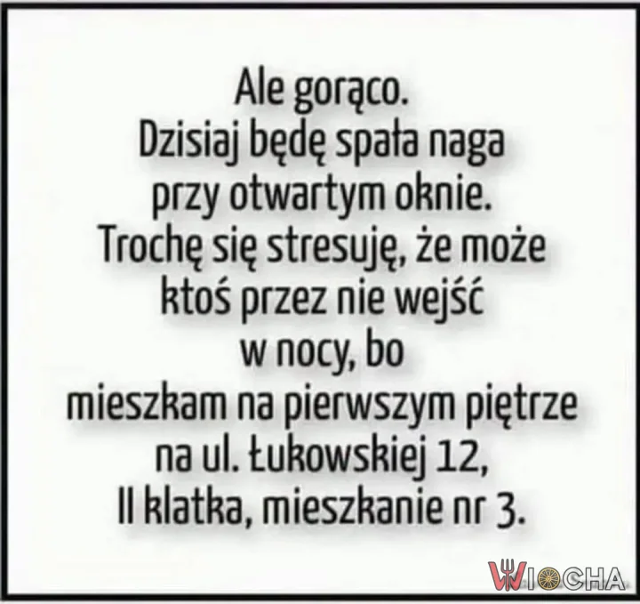 Dobrze że podała adres, tak by nikt nie trafił