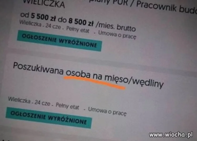 Poszukiwana osoba na mięso