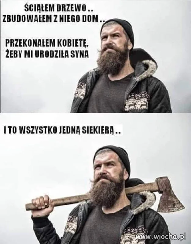 Siekiera, kamień, dom! To się nazywa multitasking!