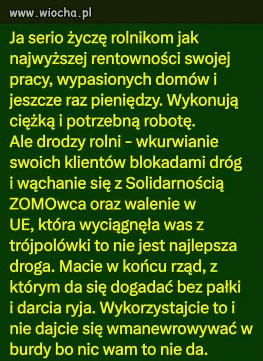 Kilka słów do rolników