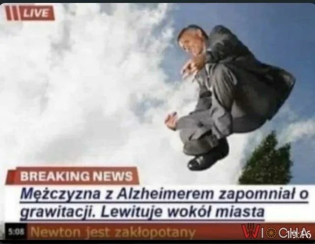 Mężczyzna lewituje wokół miasta