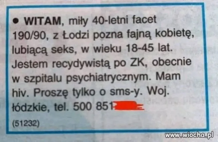 Bardzo zachęcające ogłoszenie