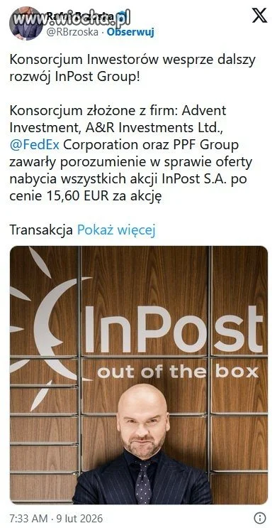 InPost przejęty przez FedEx