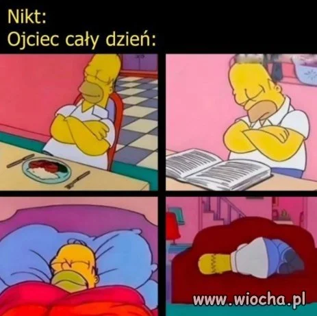 Ojciec potrafi zasnąć wszędzie