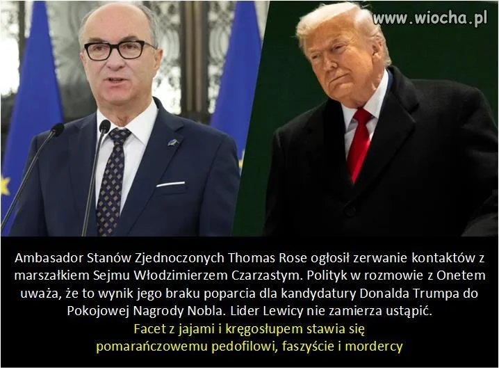 USA zrywają kontakty z Włodzimierzem Czarzastym.
