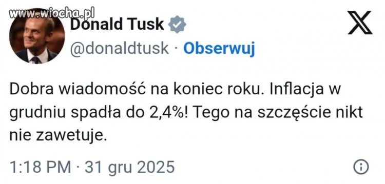 Premier z dobrą informacją na koniec roku.