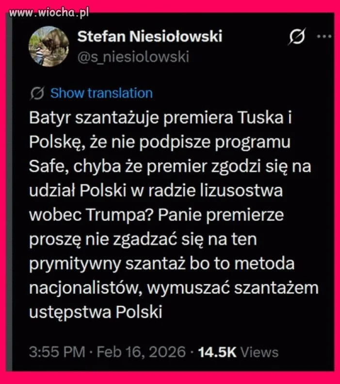 Alfons szantażuje żeby podlizać się Trumpowi