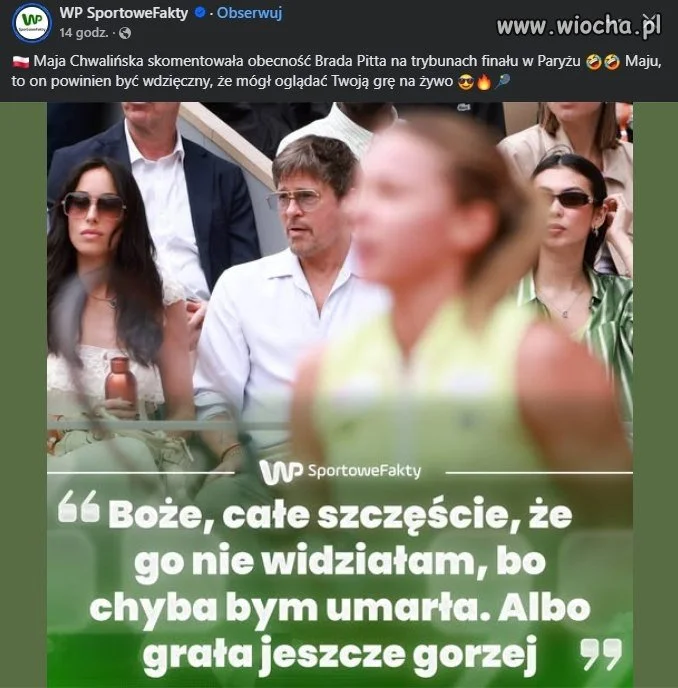 Maja Chwalińska nie wiedziała, że jej mecz oglądał Brad Pitt