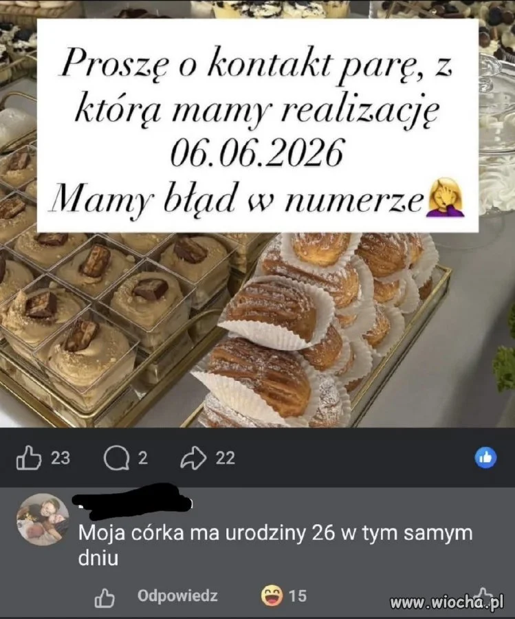Proszę o kontakt, mamy błąd w numerze