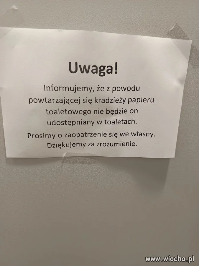 Nie będzie papieru toaletowego w toaletach