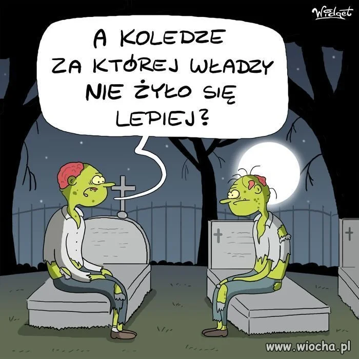 Nawet po śmierci o polityce?