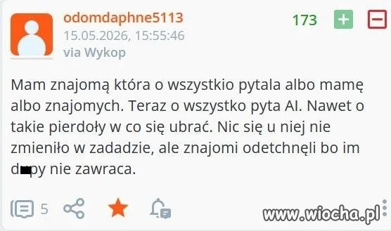 Zamiast pytać znajomych, pyta AI