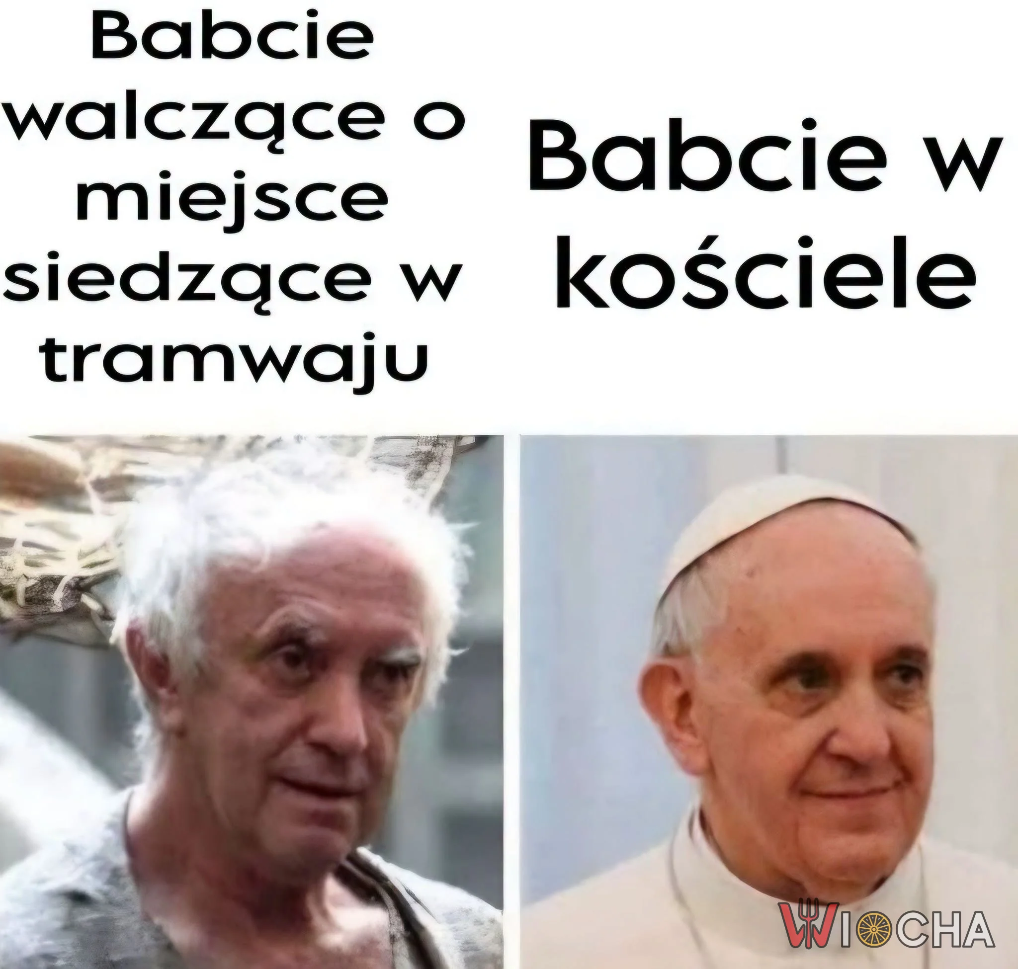 Babcia w tramwaju vs. babcia w kościele