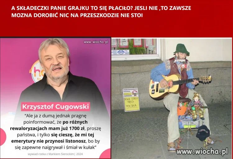 Grajek płacze