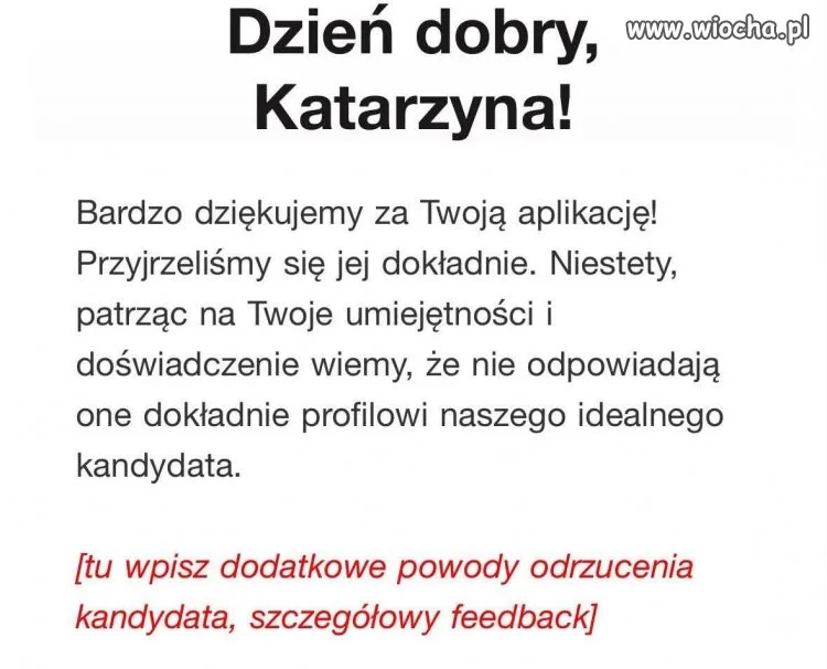 Tu wpisz dodatkowe powody odrzucenia